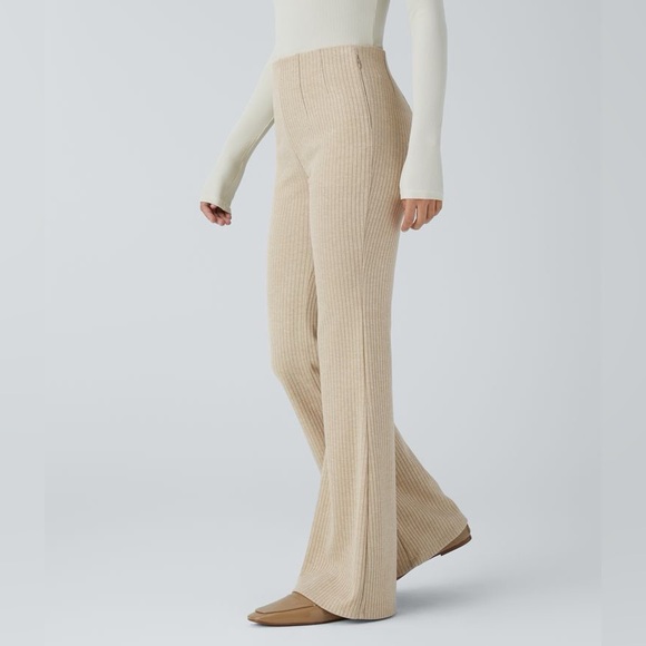 Halara ribbed knit high waisted flare pants - Picture 2 of 9